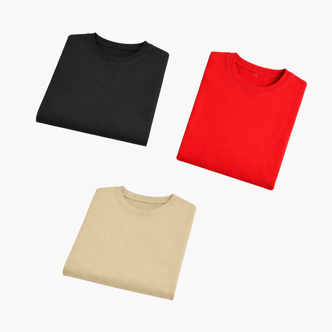 Slim Fit Plain T-Shirt – Pack of 3 | 200 GSM Cotton Blend
