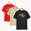 Pack of 3 Slim Fit T-Shirts | Cotton Lycra Stretch Fabric | 220 GSM | S–XXL