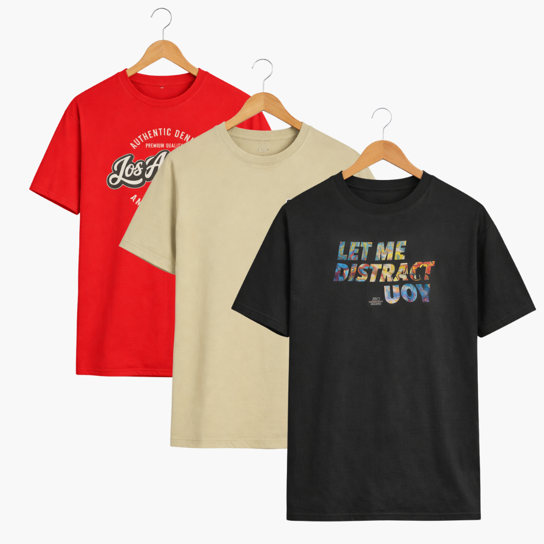 Pack of 3 Slim Fit T-Shirts | Cotton Lycra Stretch Fabric | 220 GSM | S–XXL
