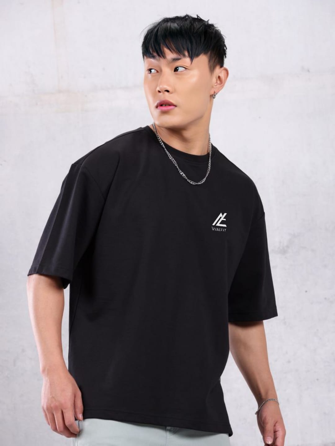 Men’s Black Oversized Smiley T-Shirt