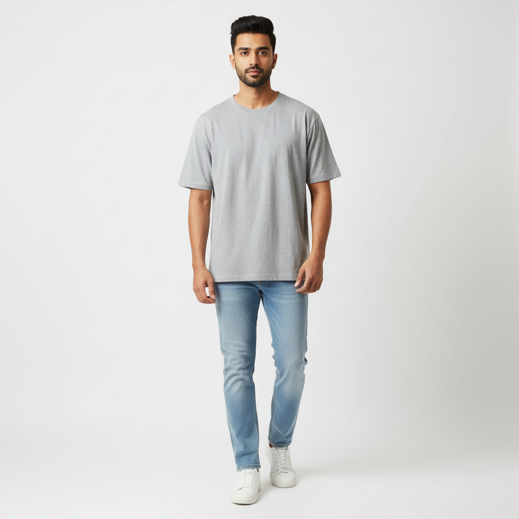 VibeFit Oversized Men’s Round-Neck Single Tee